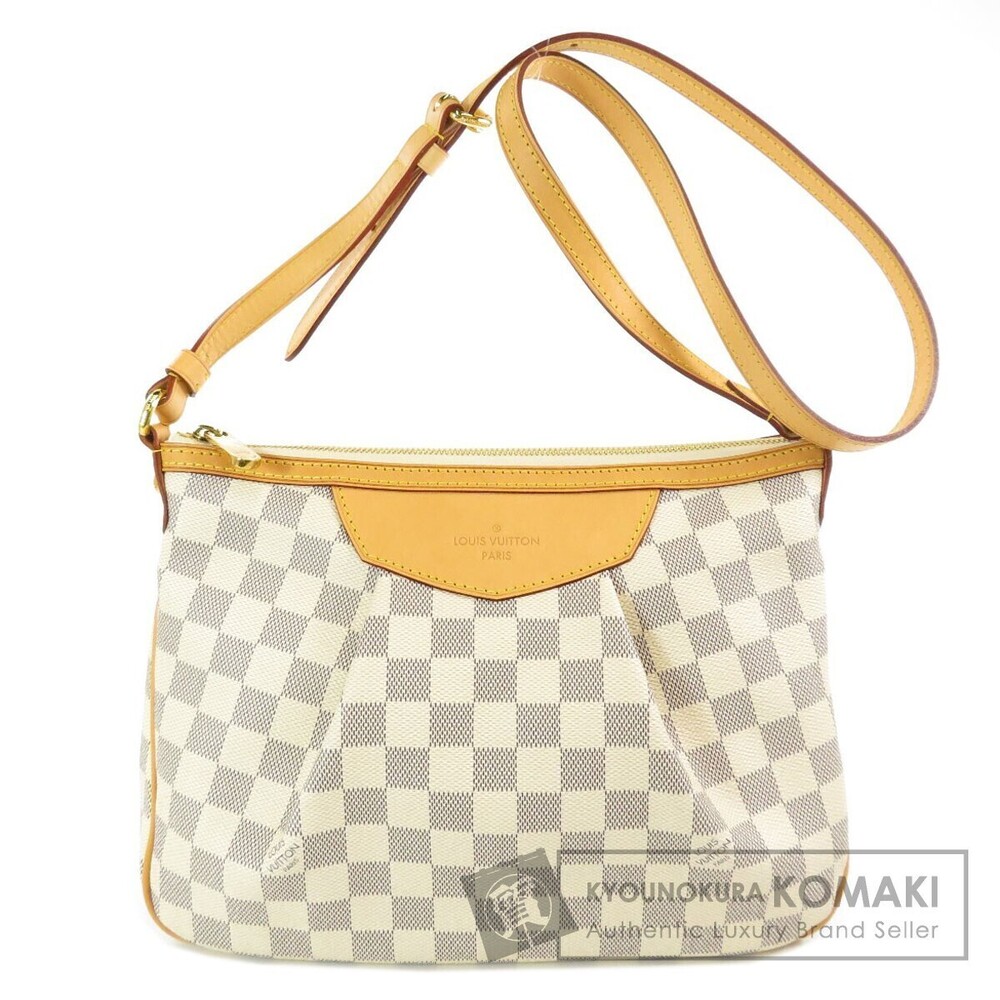 Louis Vuitton Siracusa Damier Canvas Shoulder Bag Gold